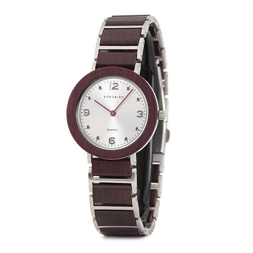 Quartz Wood Watch Waterproof Stainless Steel Casual Watch