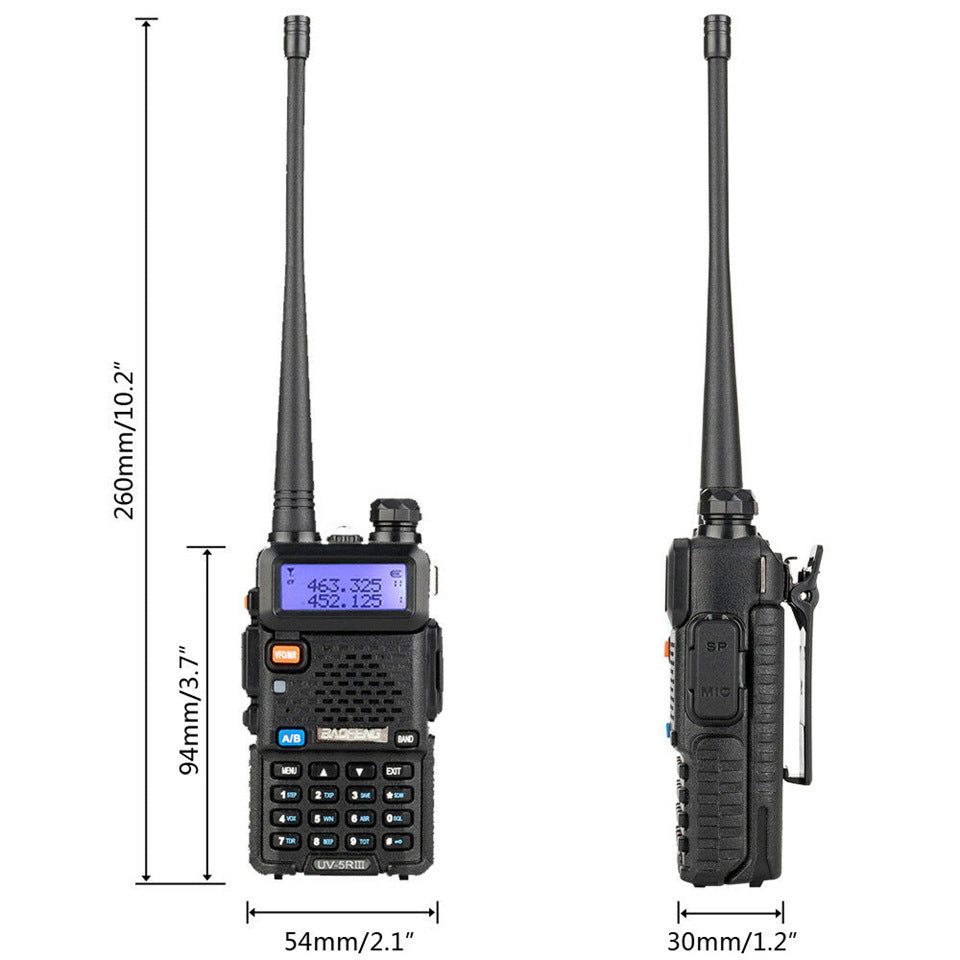 Baofeng Uv-5R Walkie Talkie de tres segmentos Vhf 220-226Mhz Frecuencia Uhf Antena Dual Walkie Talkie pieza de mano Civil