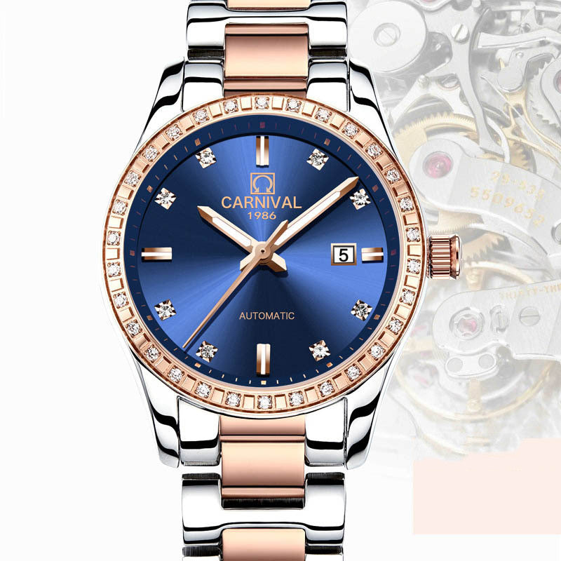 Montre femme automatique montre mécanique mode tendance or Rose étanche marque diamant femme montre