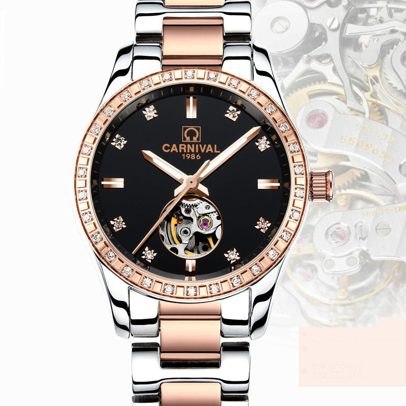 Montre femme automatique montre mécanique mode tendance or Rose étanche marque diamant femme montre