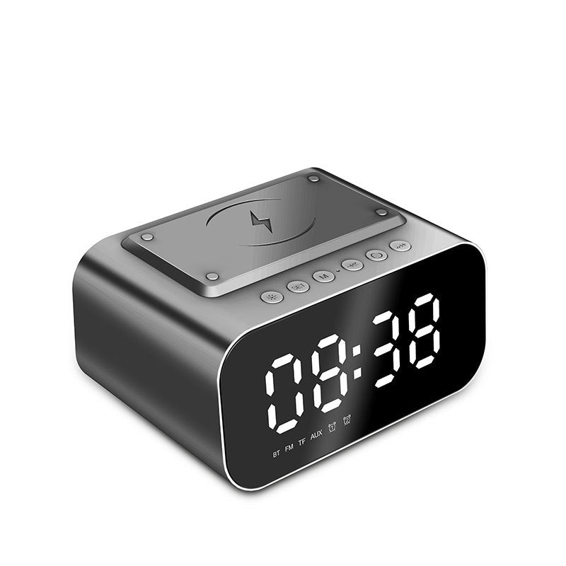 Altavoz Bluetooth de carga inalámbrica, reloj despertador Led, altavoz Bluetooth de carga inalámbrica Audio