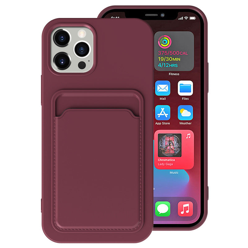 Compatible with Apple, Cross Border Suitable For Iphone12 Integrated Frosted Card Case Mobile Phone Shell Xr 11Tpu Card Soft Shell Spot E-Commerce