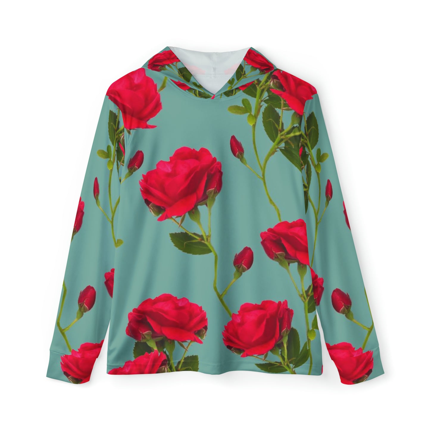 Red Flowers and blue - Men's Sports Warmup Hoodie