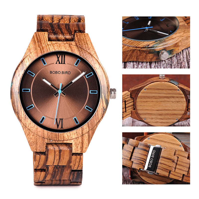 Reloj de madera de bambú