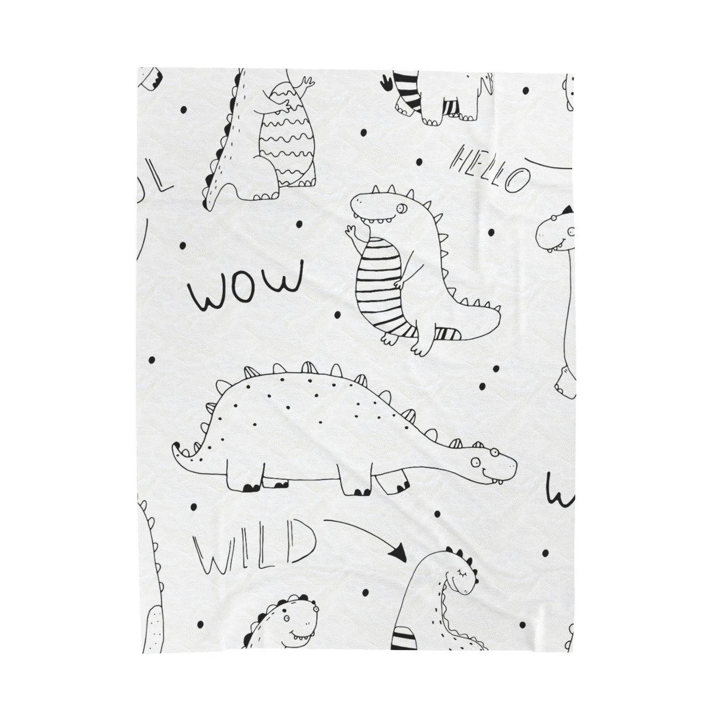 Doodle Dinosaures - Couverture en peluche Inovax Velveteen