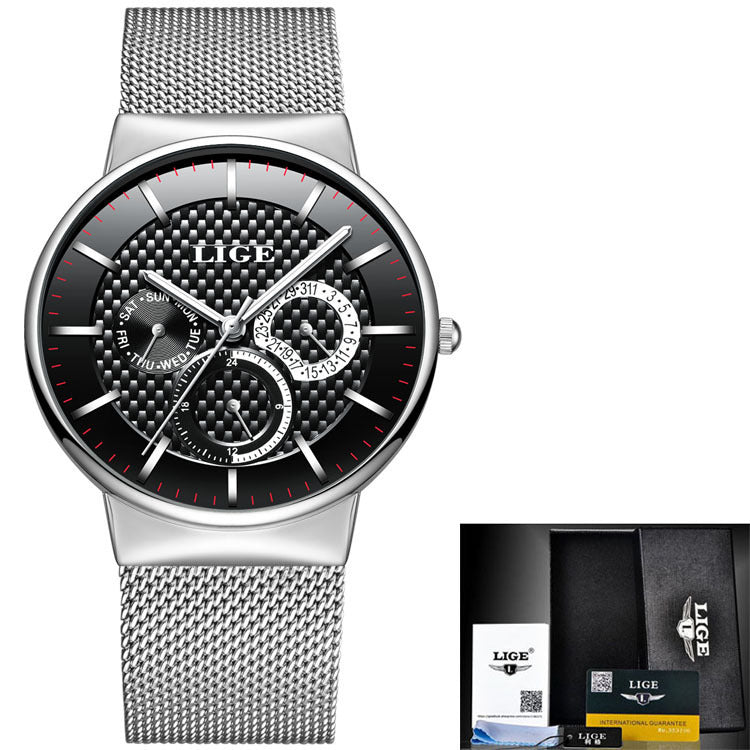 Men's New Ultra-Thin 6 Needle Mesh Belt Waterproof Fashion Quartz Watch