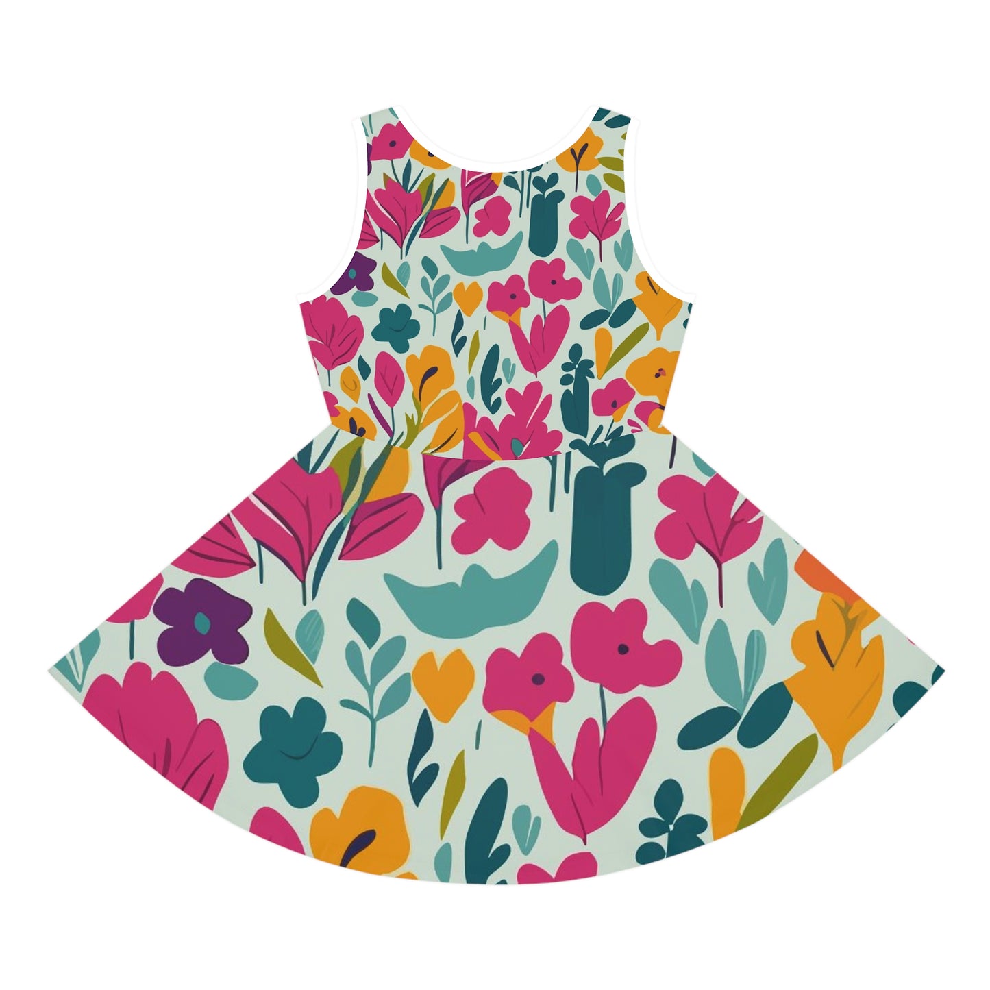 Flores claras - Vestido de verano sin mangas niña Inovax