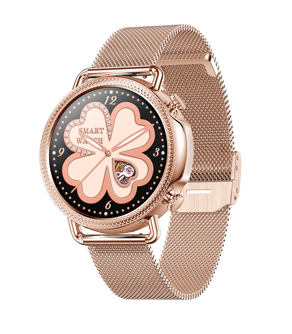 Reloj inteligente para mujer, círculo completo, tacto completo, control de temperatura corporal, dial de empuje personalizado