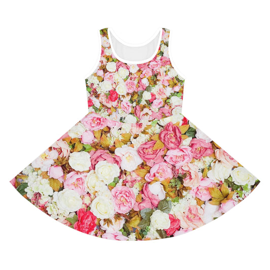 Pink Flowers - Inovax Girl's Sleeveless Sundress