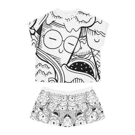 Doodle Icecream - Inovax Women's Short Pajama Set 