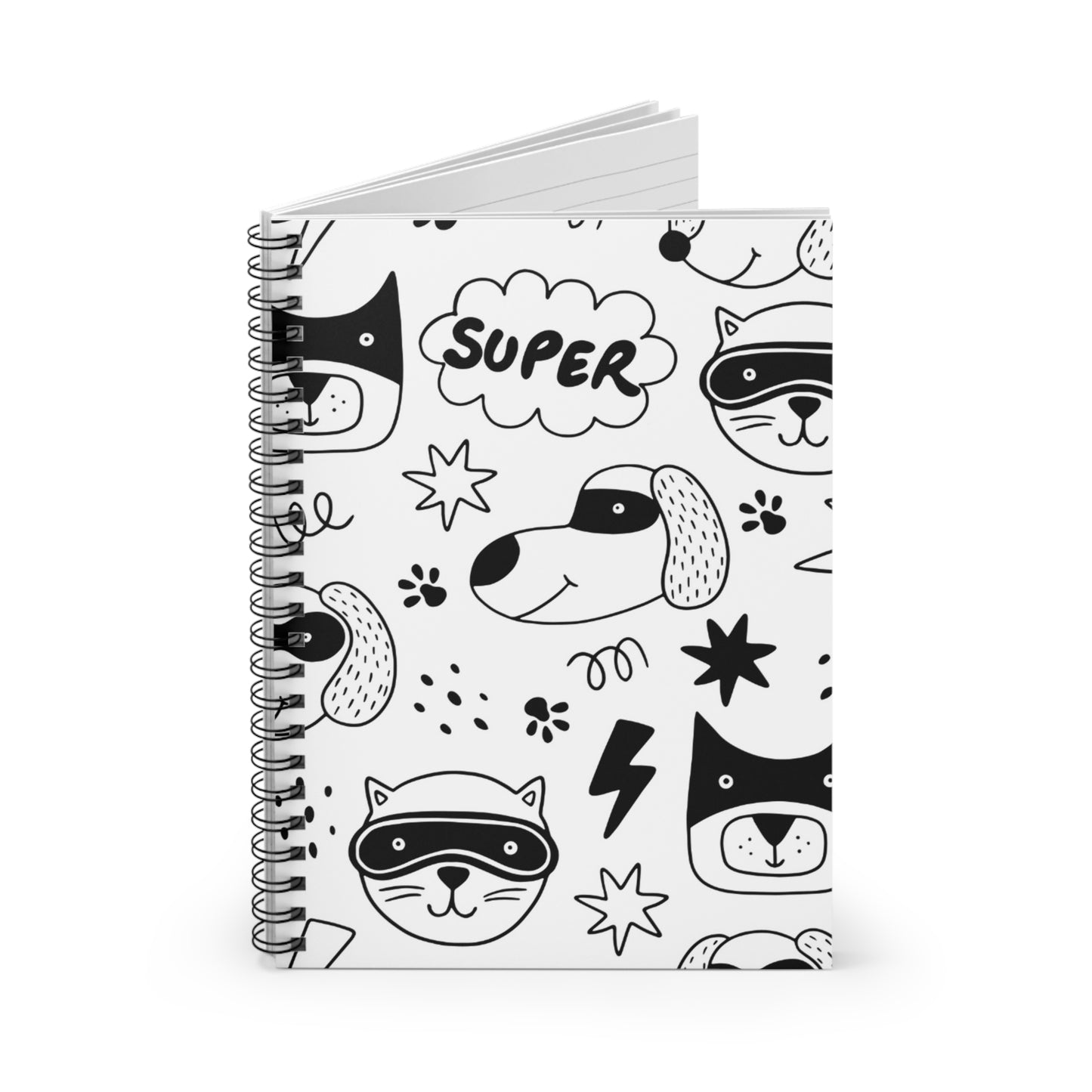 Doodle Dogs & Cats - Inovax Spiral Notebook (Ruled Line)