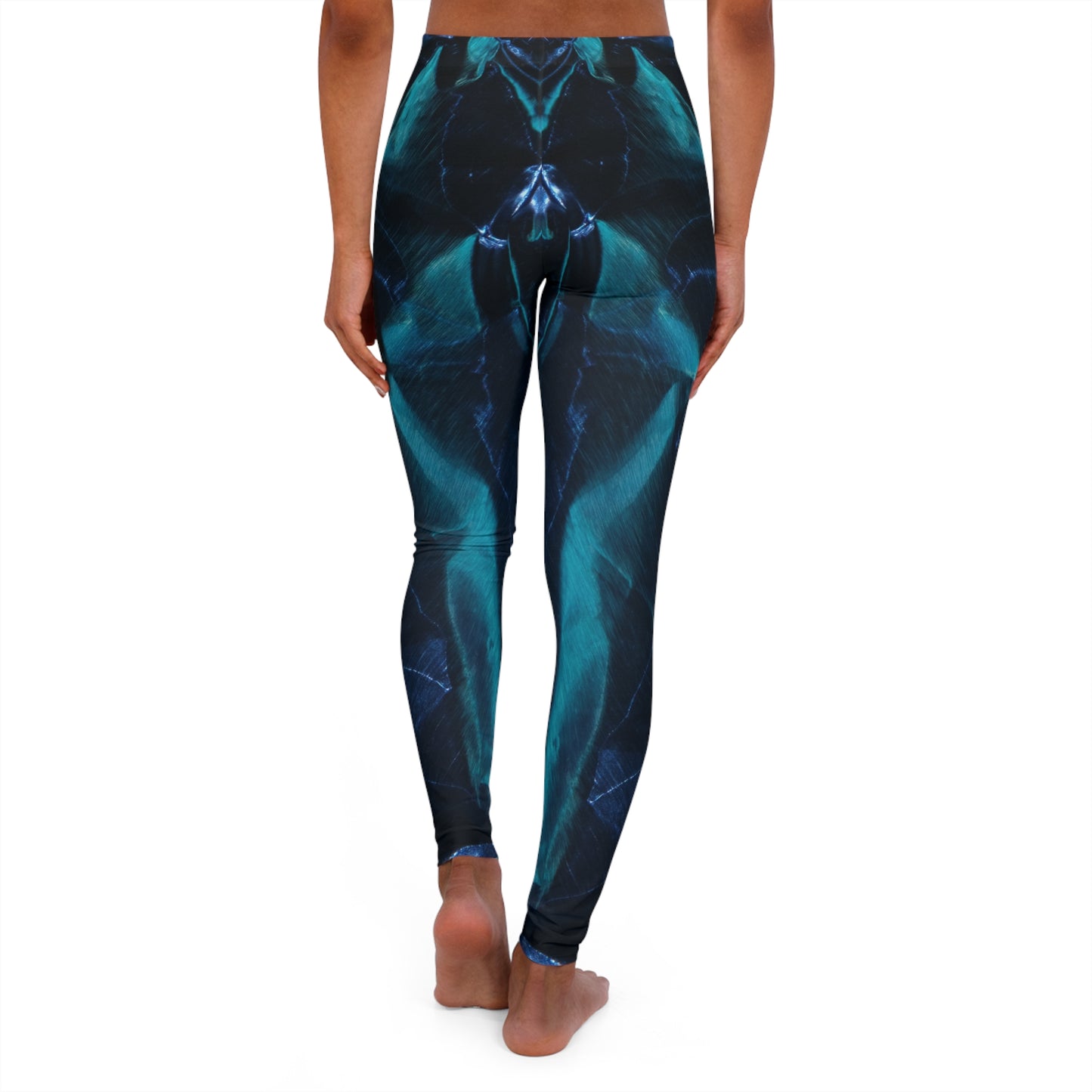 Azul Metálico - Leggings de spandex para mujer Inovax