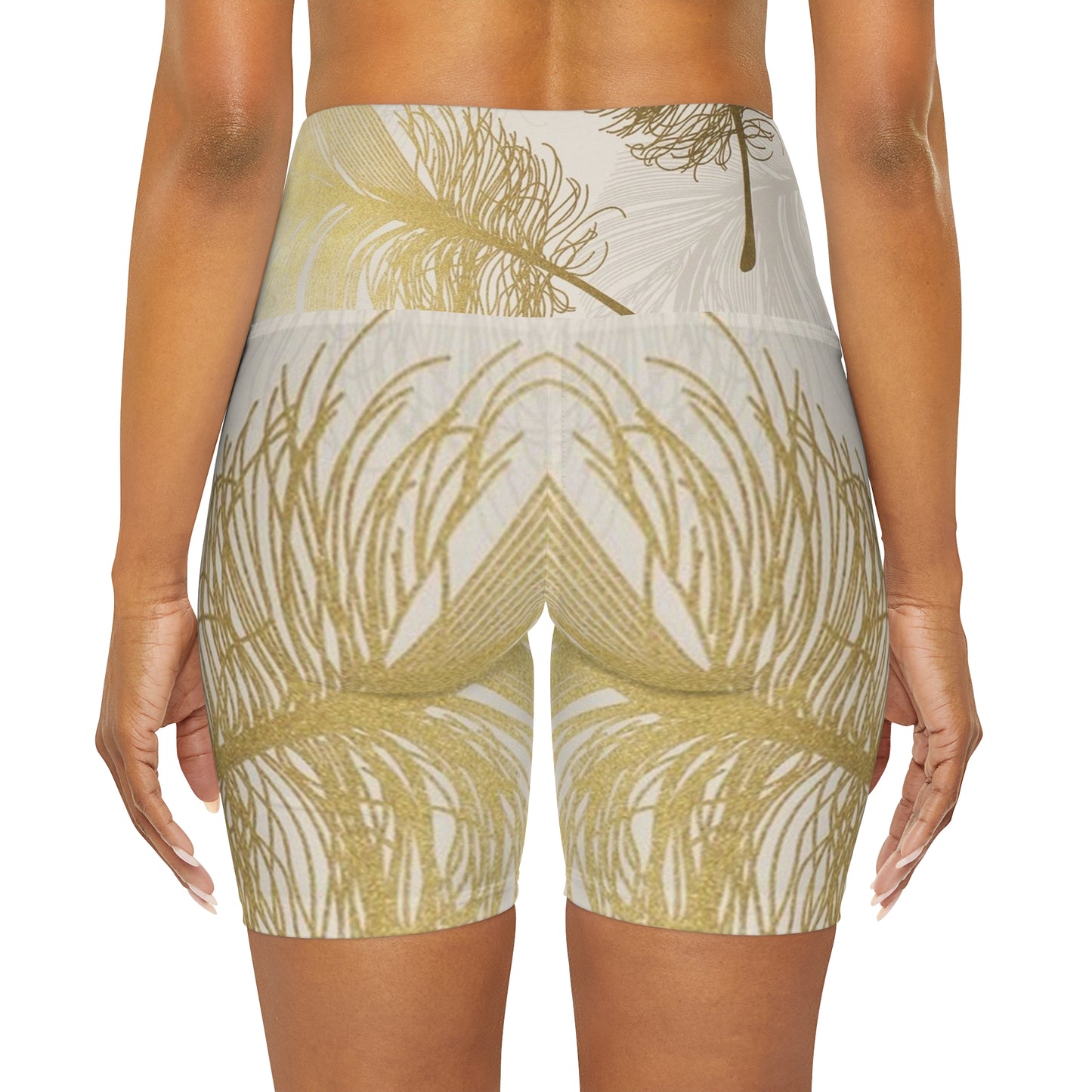 Golden Feathers - Inovax High Waisted Yoga Leggings