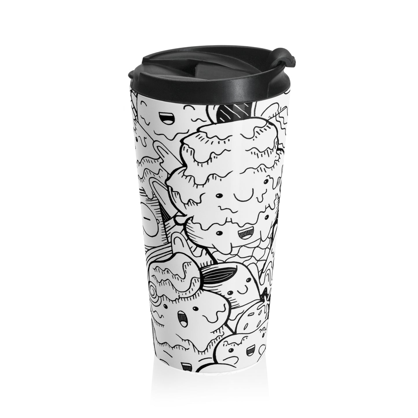 Doodle Icecream - Tasse de voyage en acier inoxydable Inovax