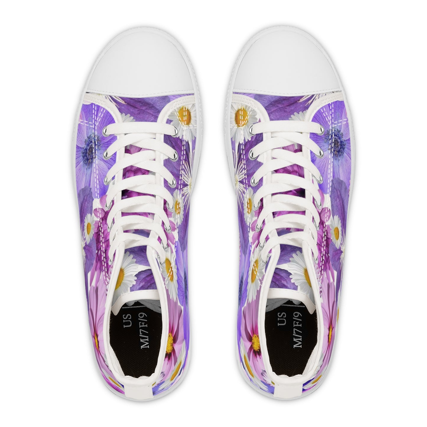 Purple Flowers - Inovax Women's Hight Top Sneakers