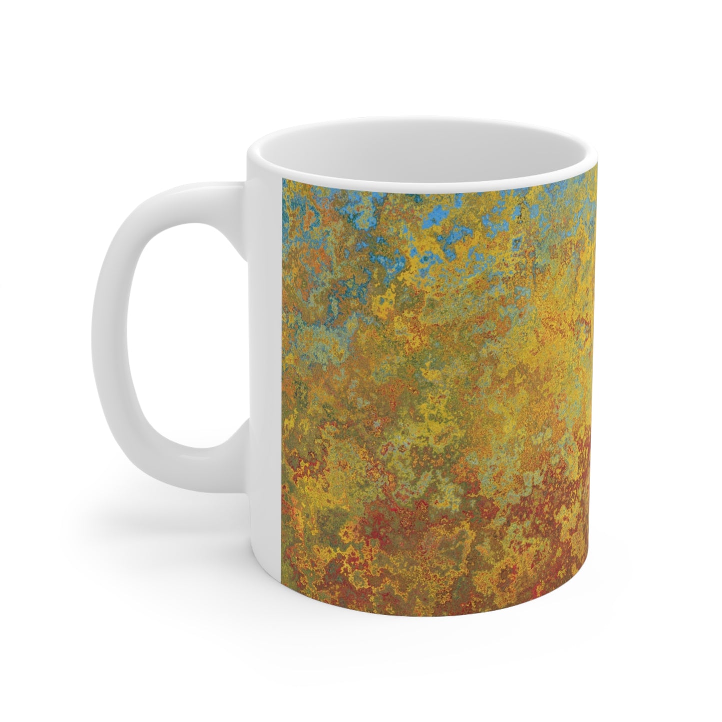 Gold and blue spots - Inovax Ceramic Mug 11oz