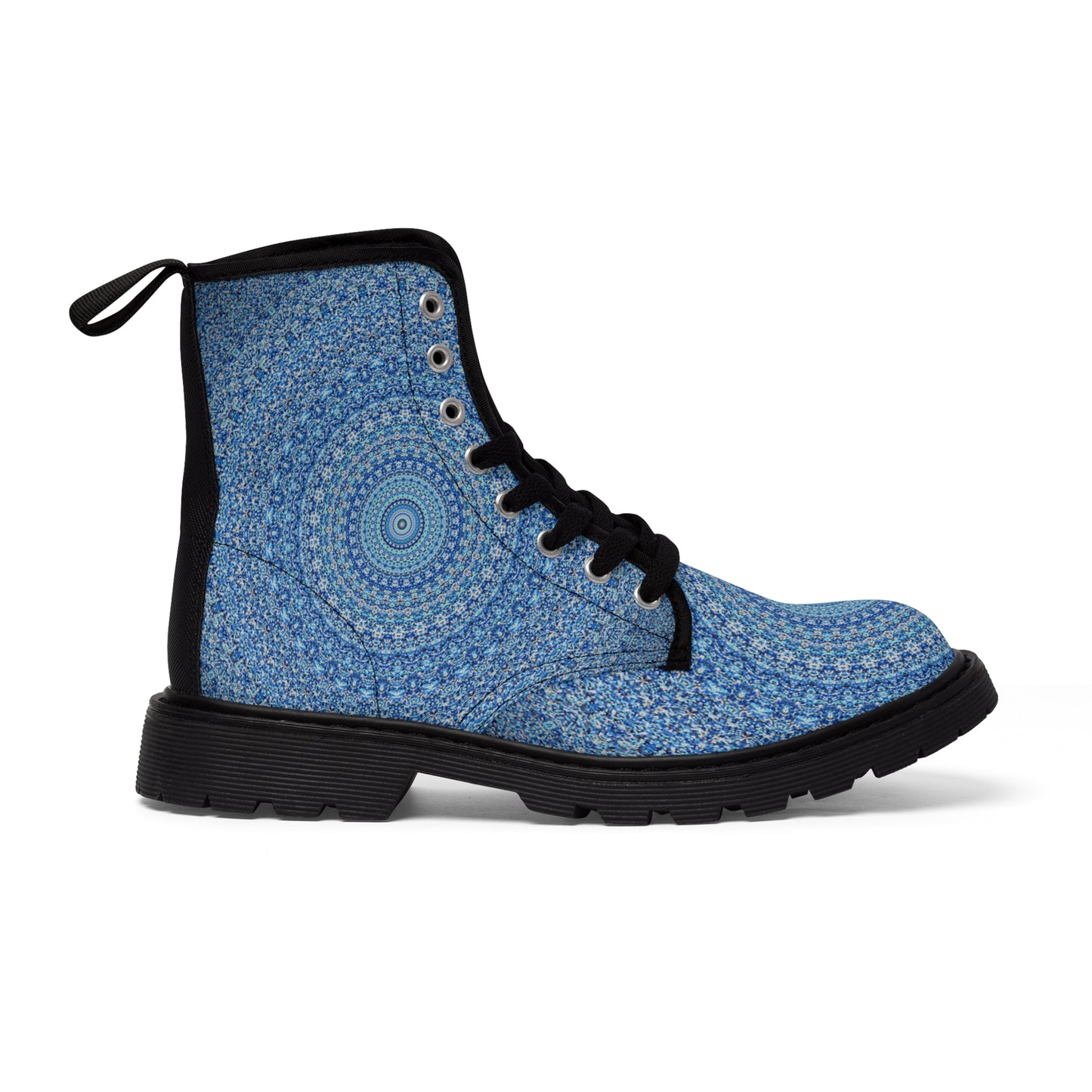 Mandala Bleu - Bottines en Toile pour Femme Inovax