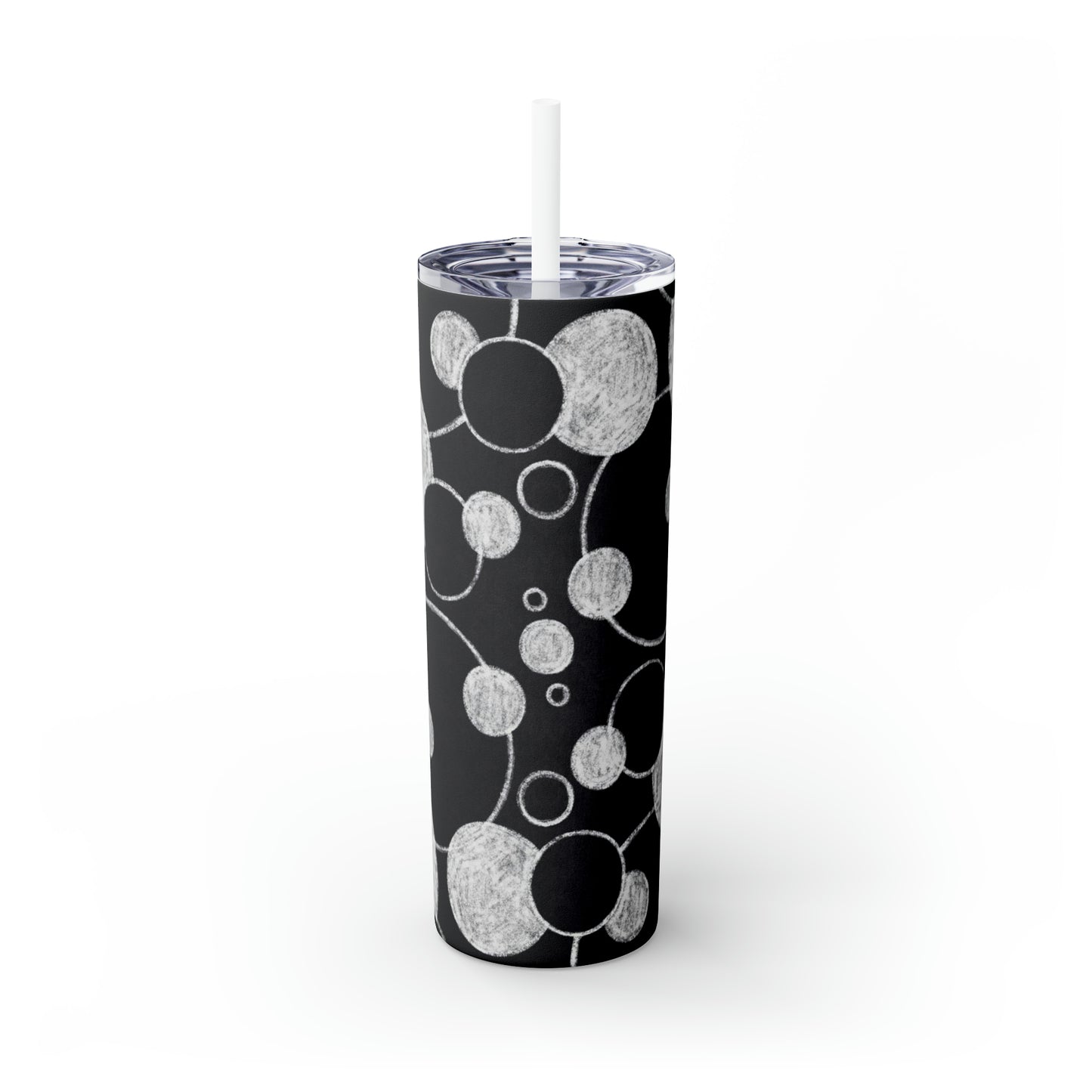 Black Dots - Inovax Maars® Skinny Tumbler with Straw 20oz