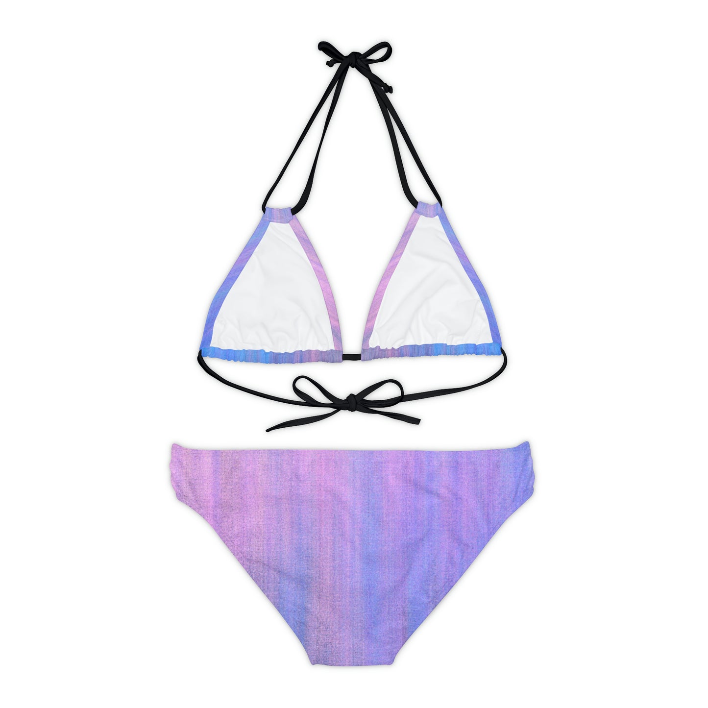 Azul y morado metalizado - Conjunto de bikini con tiras Inovax