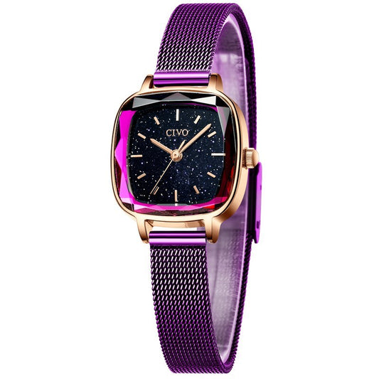 Reloj de mujer con temperamento cuadrado.