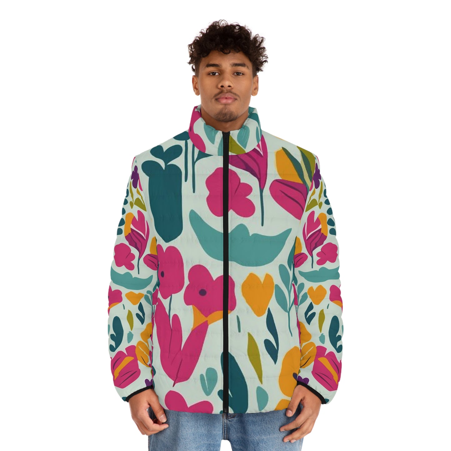 Fleurs claires - Doudoune Homme