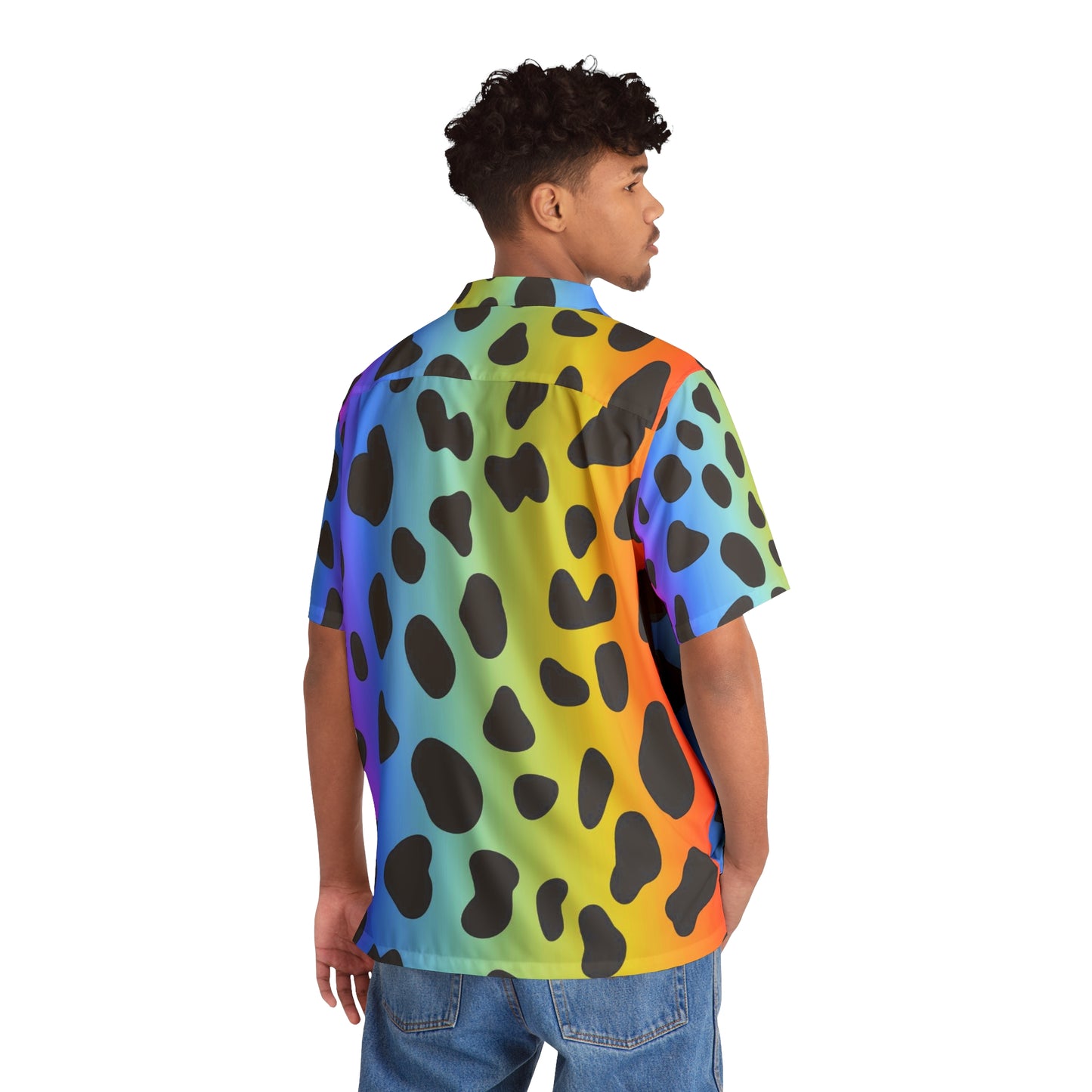 Jaguar colorido - Camisa hawaiana para hombre Inovax