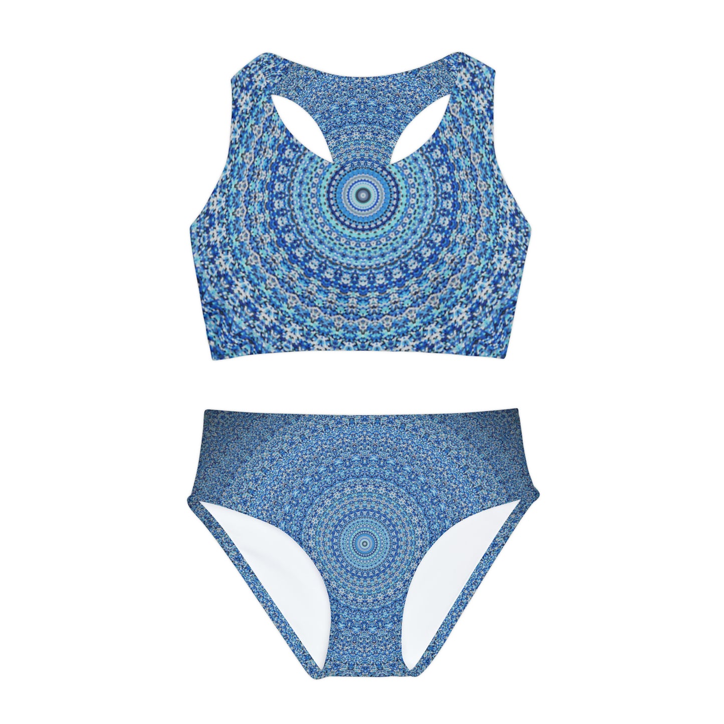 Mandala bleu - Maillot de bain deux pièces pour filles Inovax