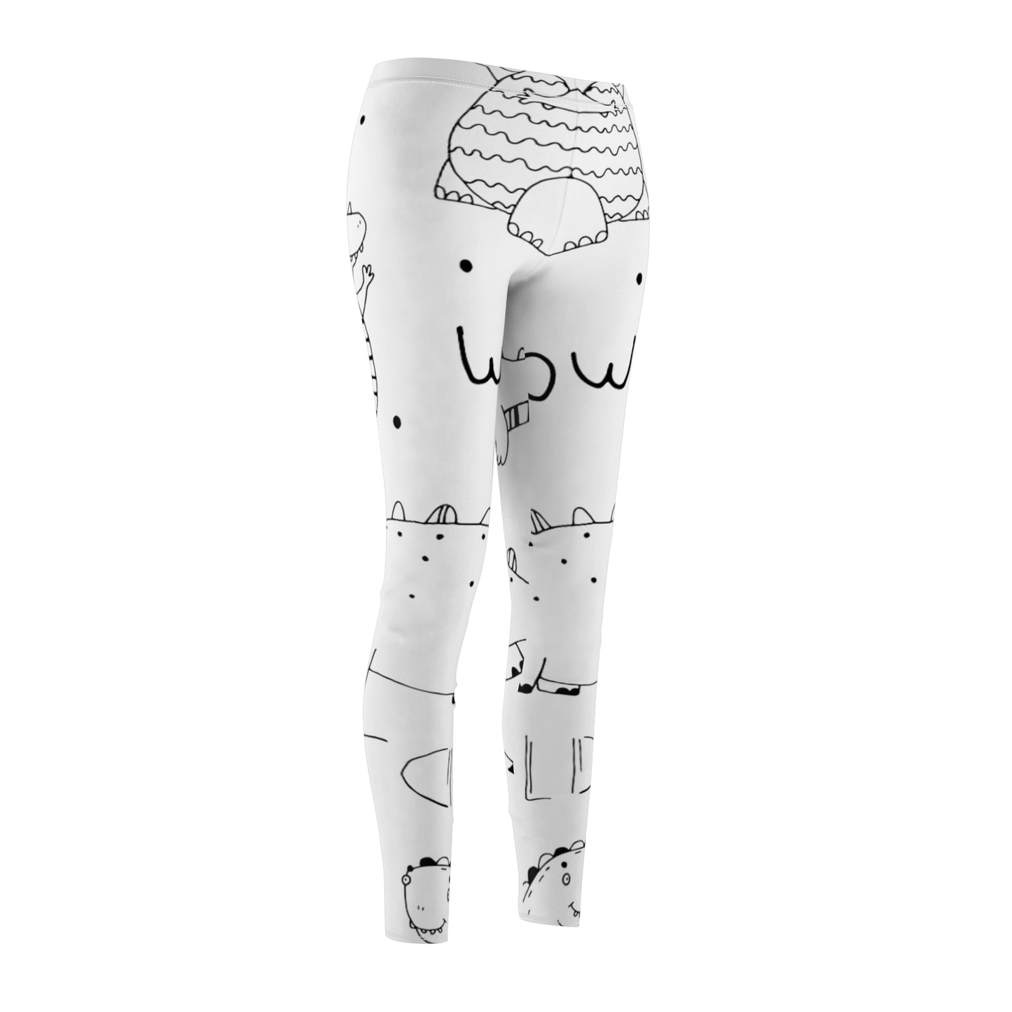 Doodle Dinosours - Leggings casuales de corte y costura de mujer Inovax