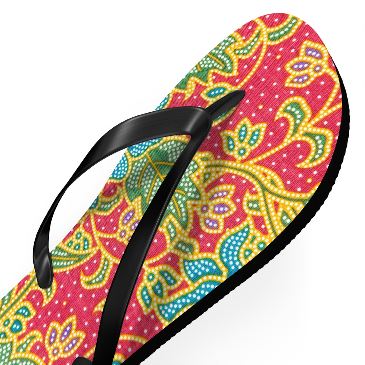 Green and red flowers - Inovax Flip Flops