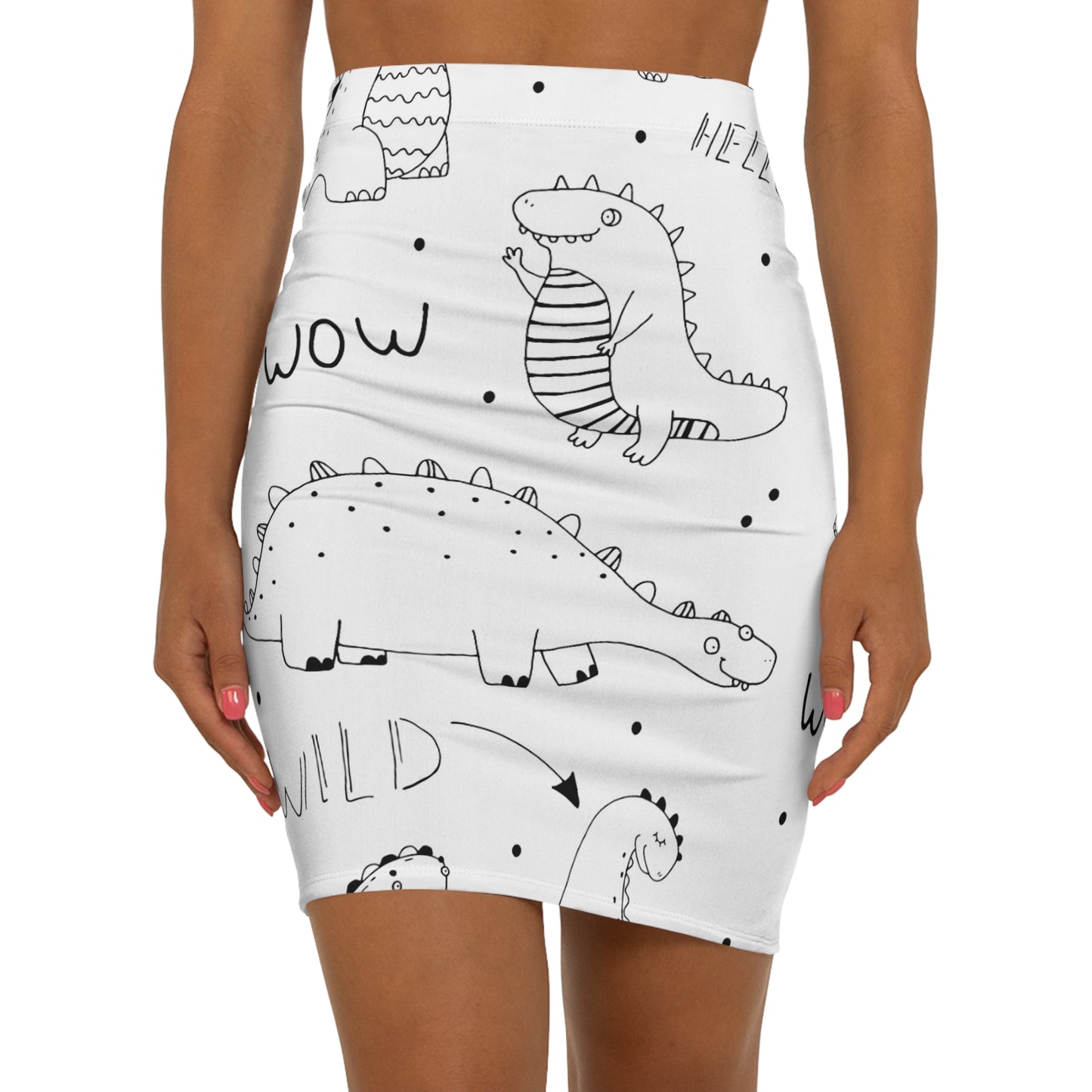 Minifalda Mujer Doodle Dinosours - Inovax