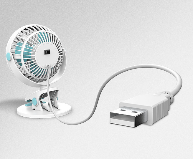 Mini ventilateur de bureau USB à clipser