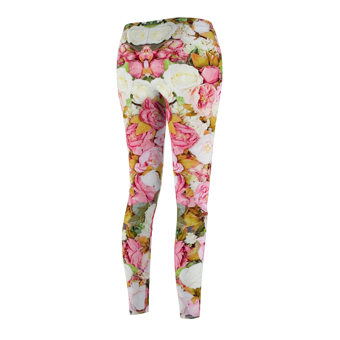 Fleurs roses - Legging décontracté coupé-cousu Inovax pour femme