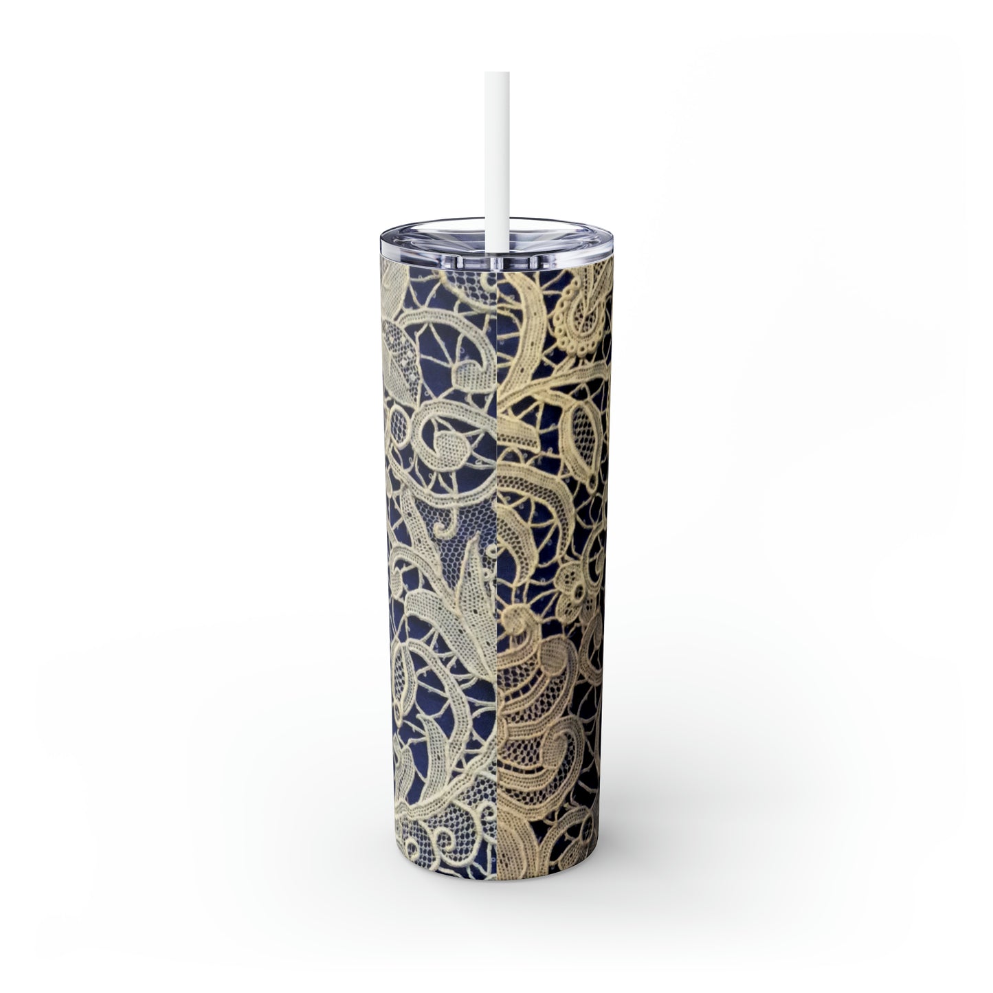 Doré et bleu - Inovax Maars® Skinny Tumbler avec paille 20oz