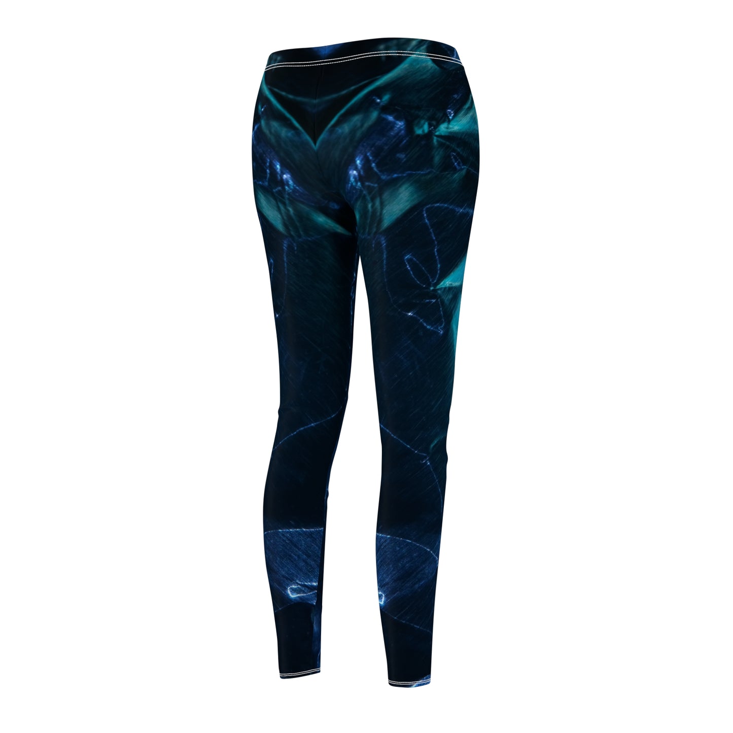 Azul Metálico - Leggings Casual Inovax corte y costura mujer