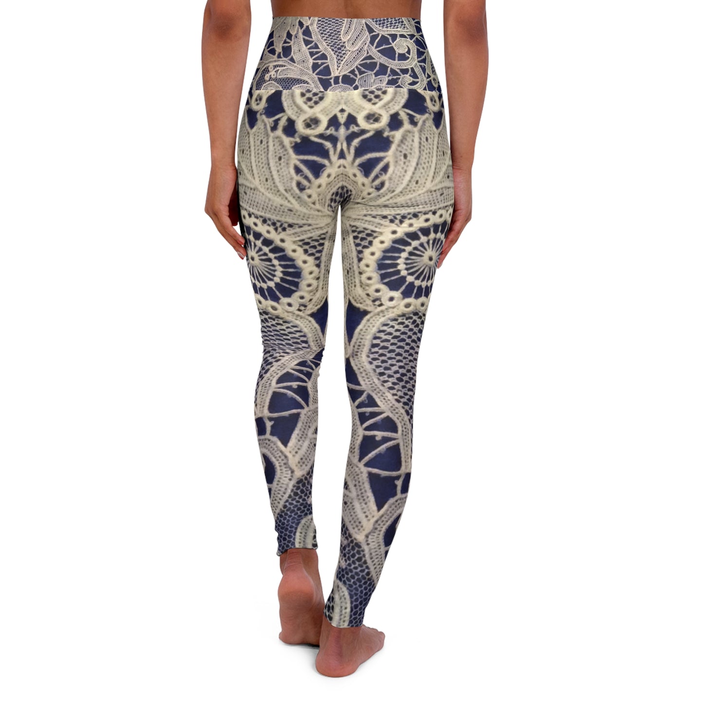 Dorado y azul - Leggings de yoga de cintura alta Inovax