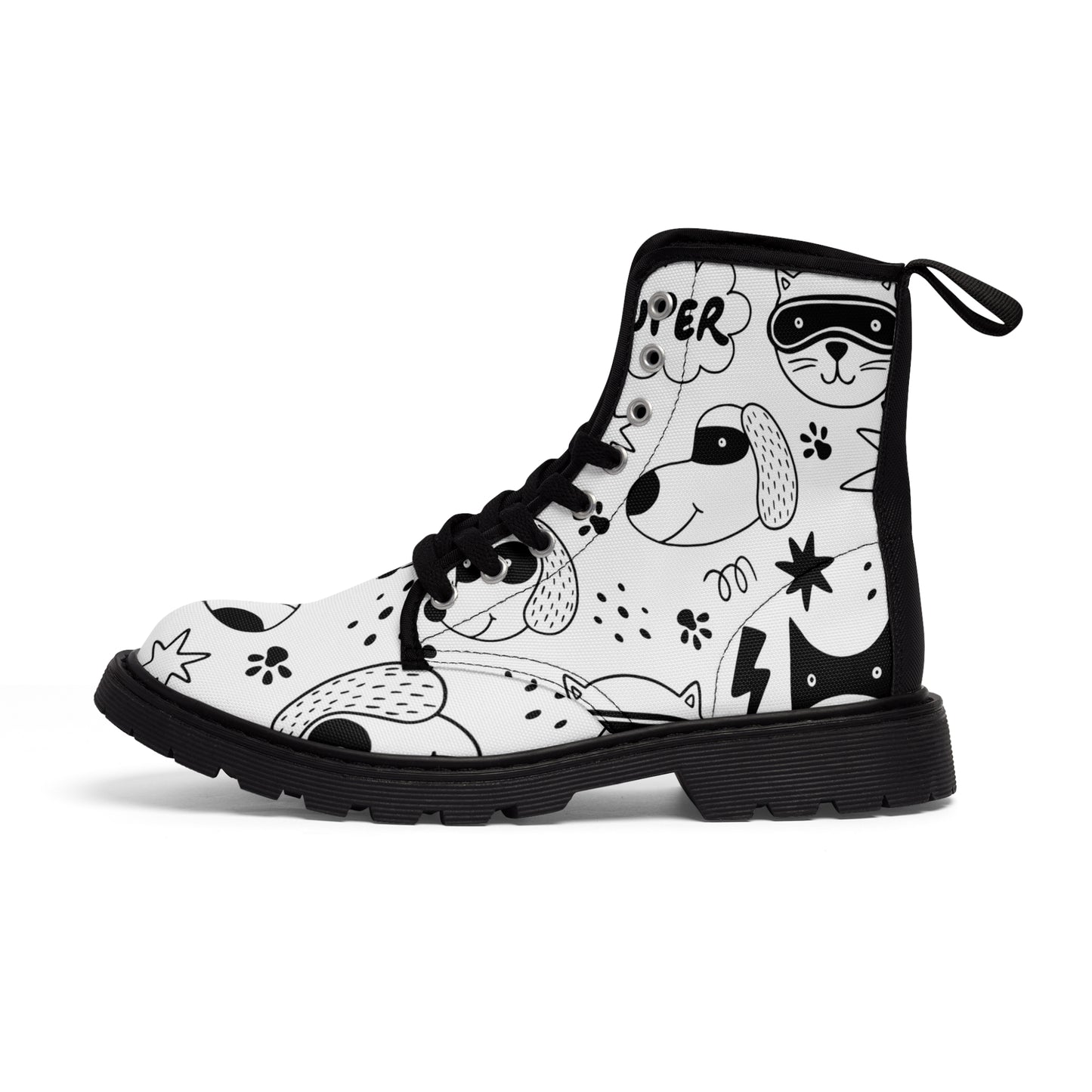 Doodle Dogs & Cats - Inovax Woman's Canvas Boots