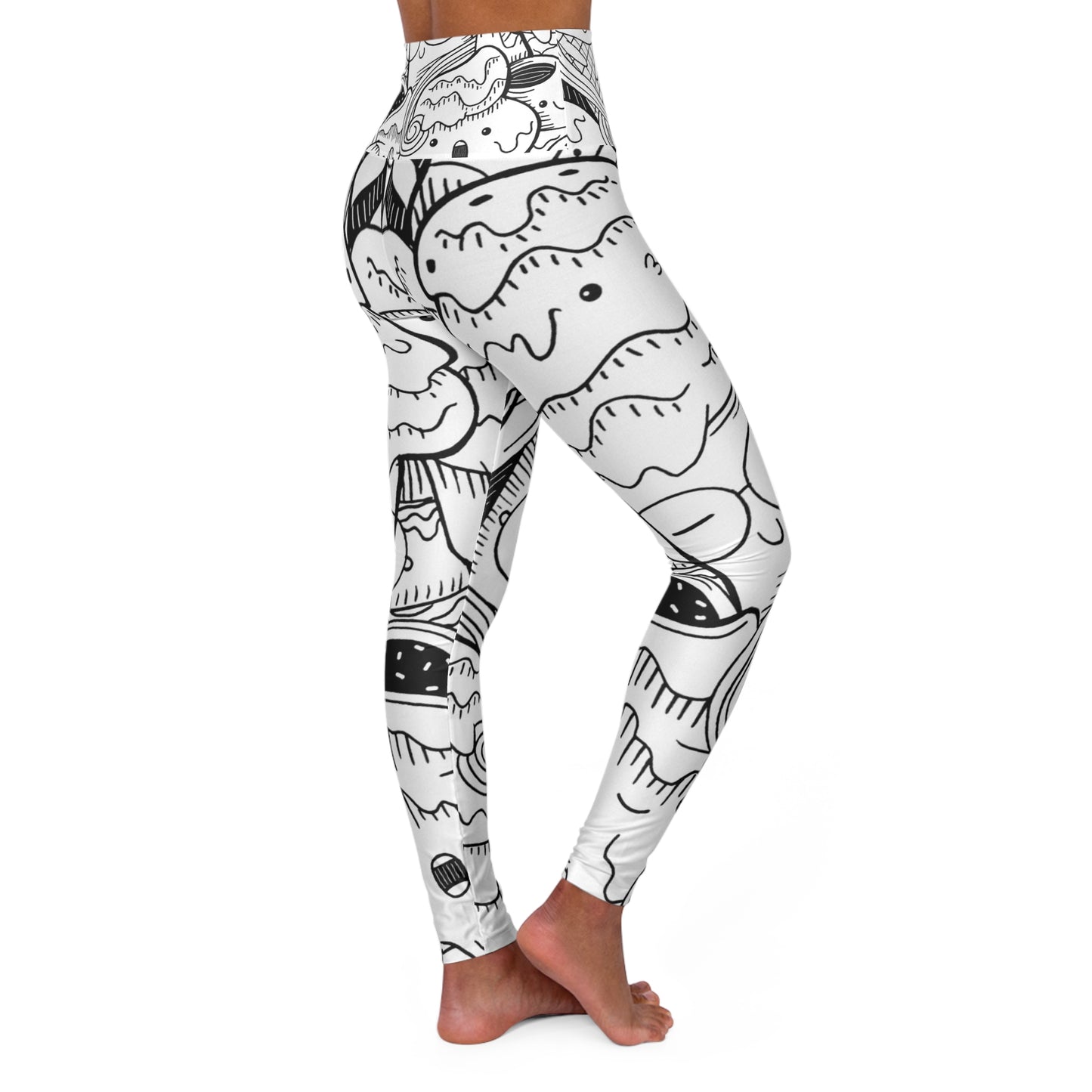 Doodle Icecream - Inovax High Waisted Yoga Leggings