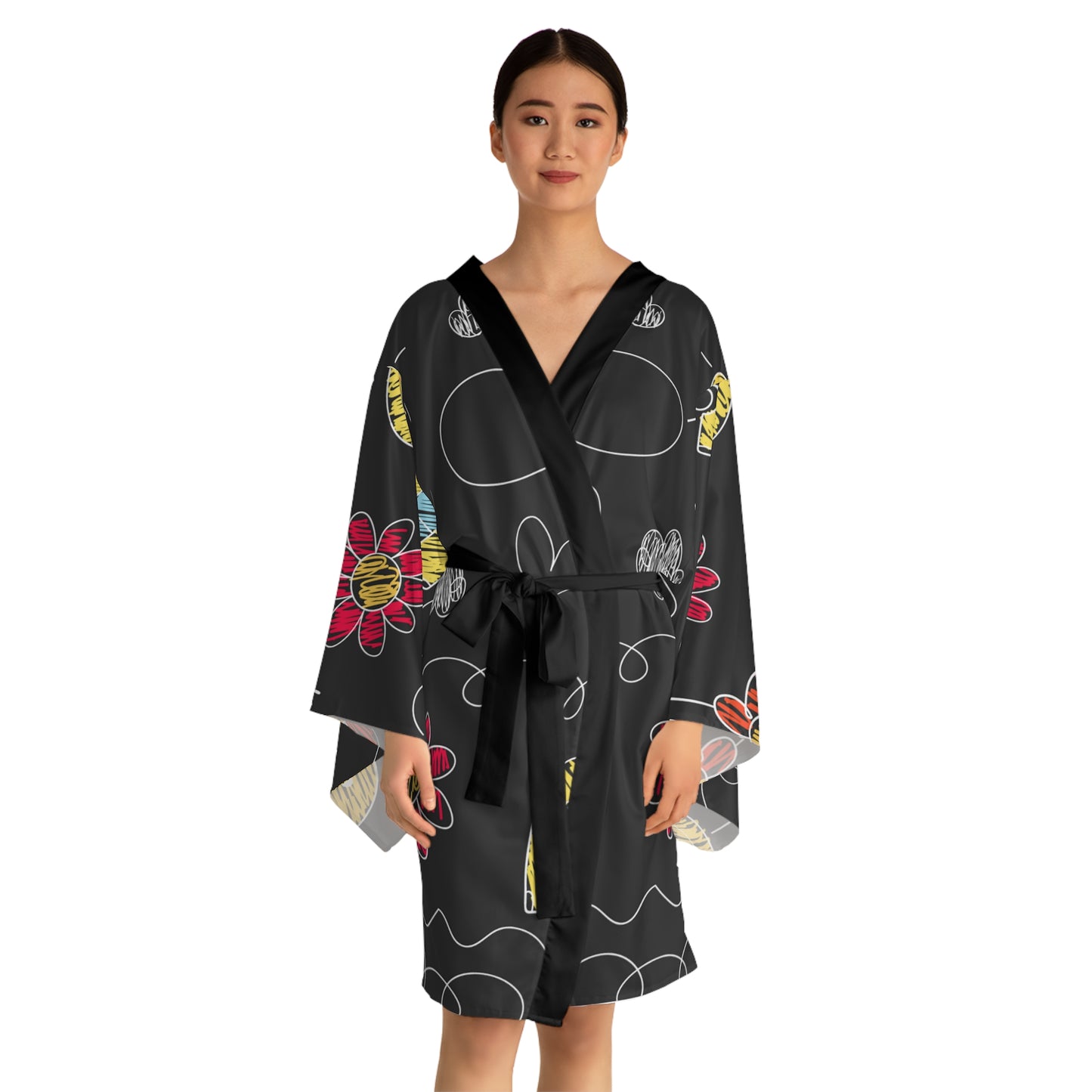 Kids Doodle Playground - Bata tipo kimono de manga larga Inovax