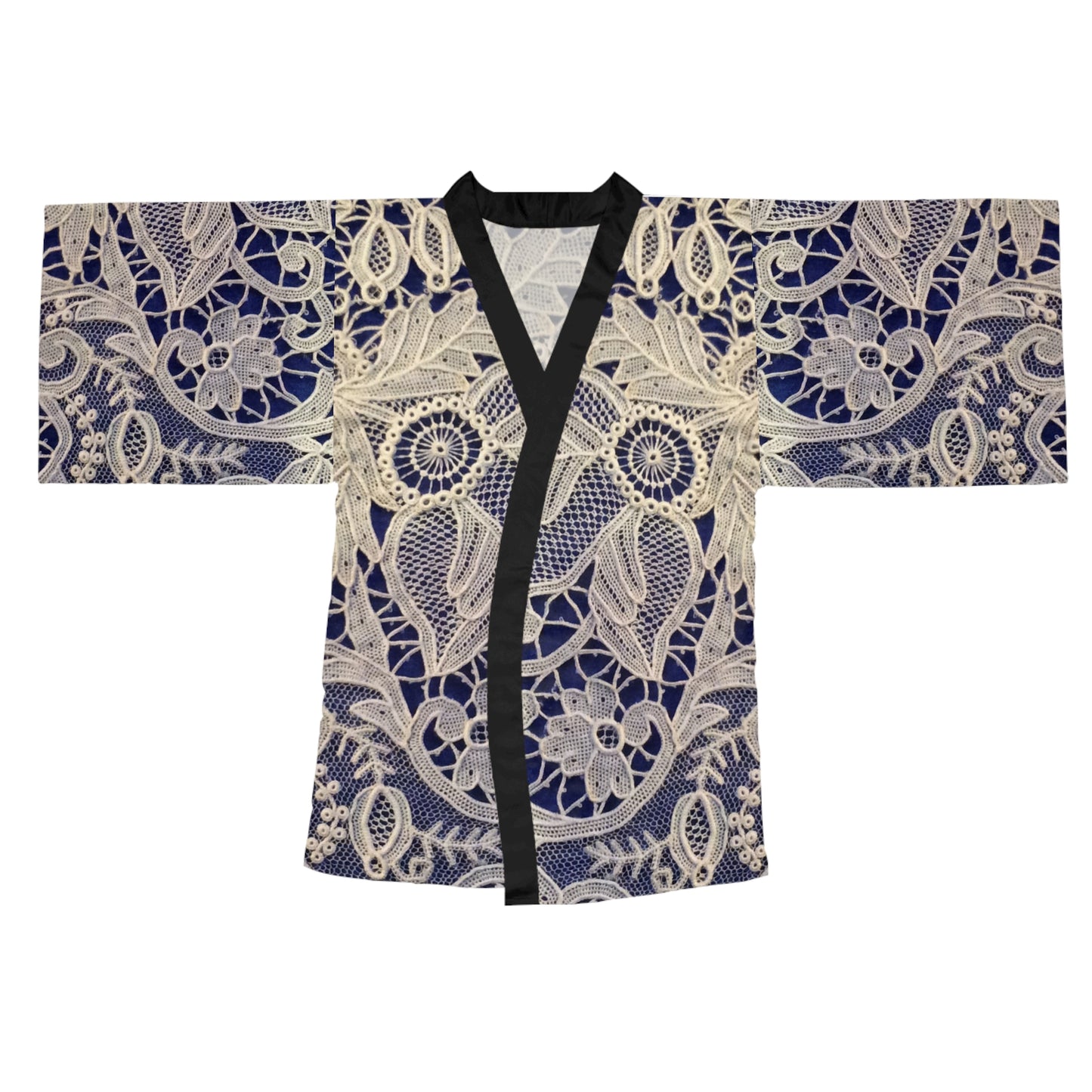 Doré et bleu - Robe kimono à manches longues Inovax