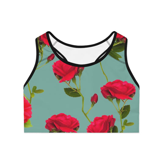 Fleurs rouges et bleues - Inovax Sports Bra