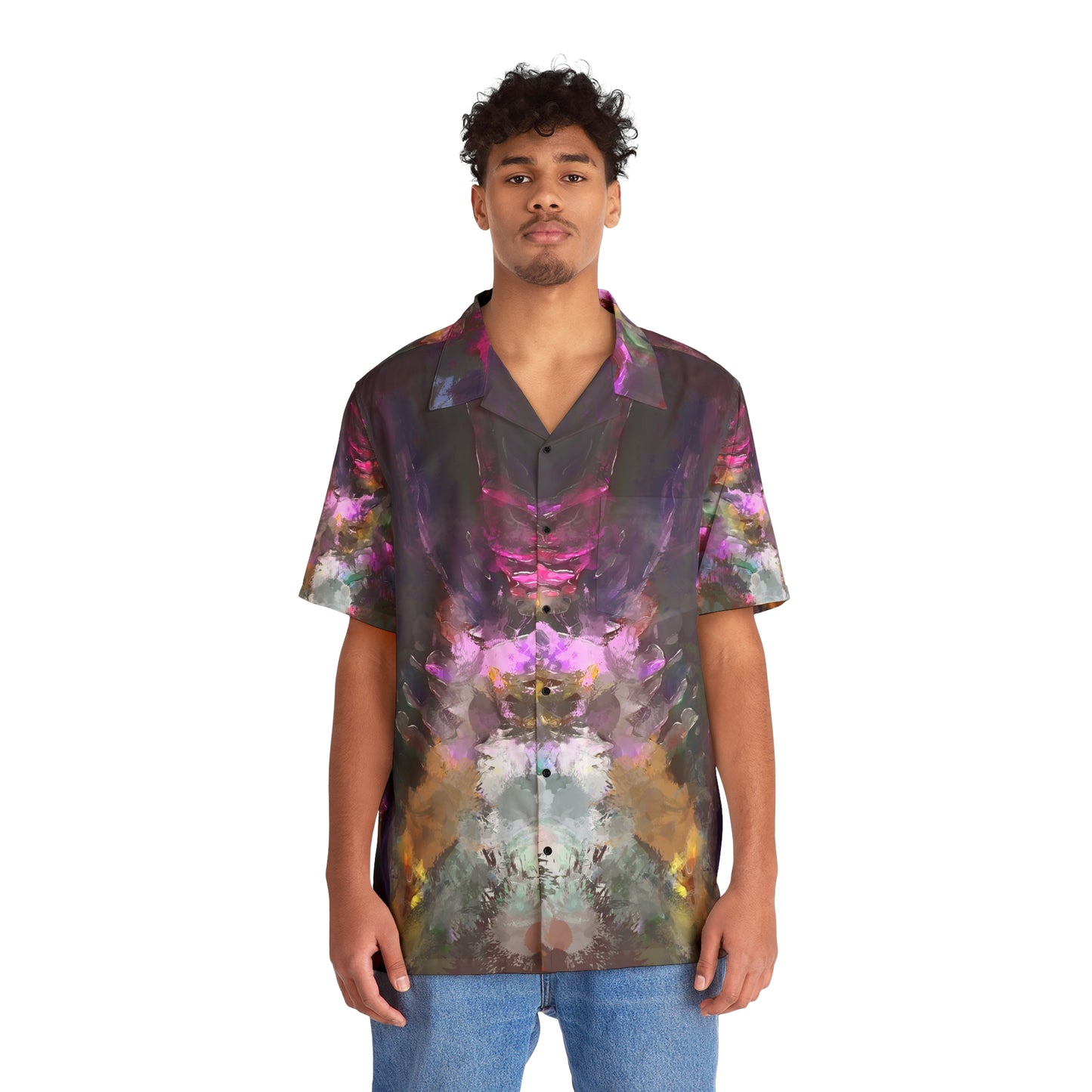 Pintura Morada - Camisa hawaiana hombre Inovax