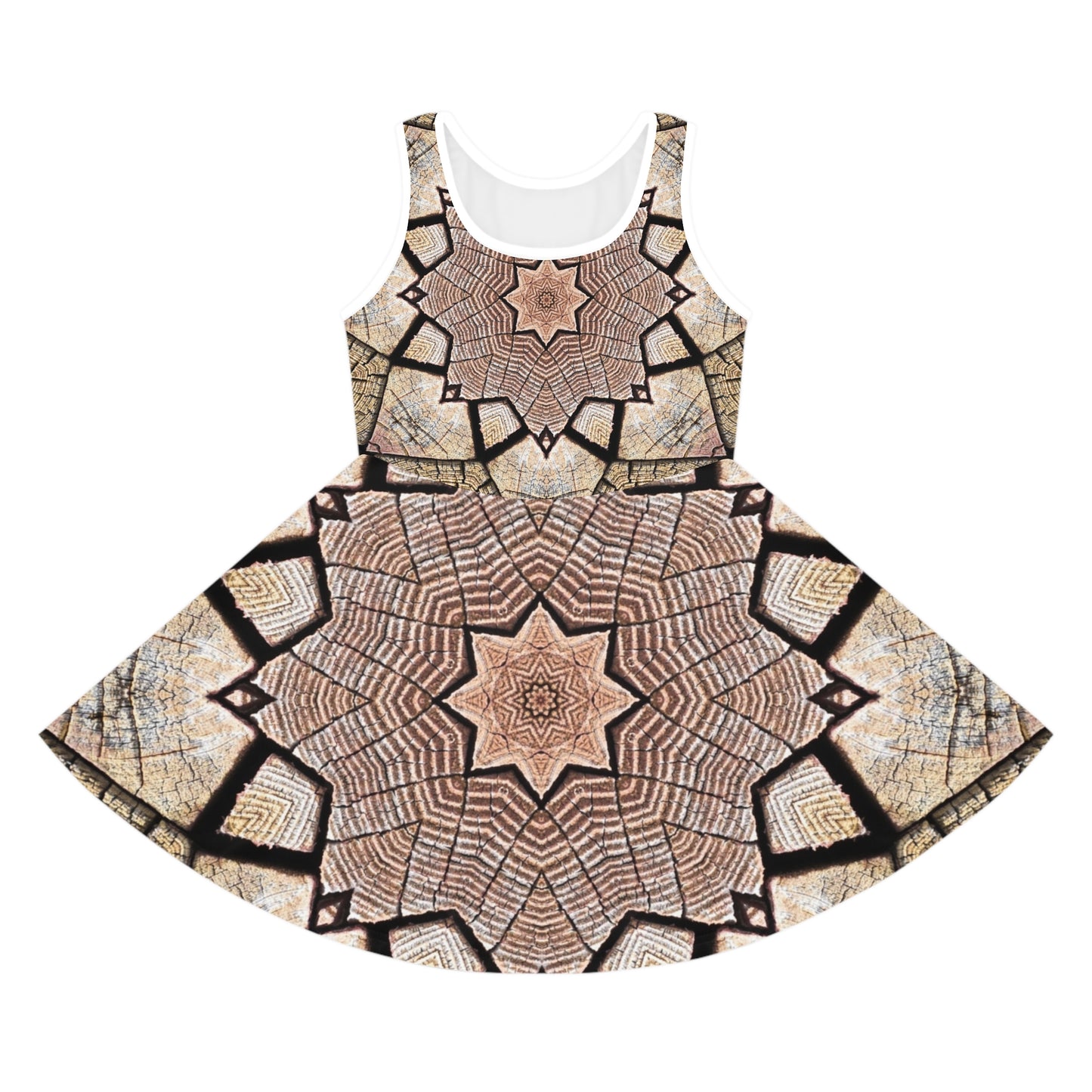 Brown Mandala - Inovax Girl's Sleeveless Sundress