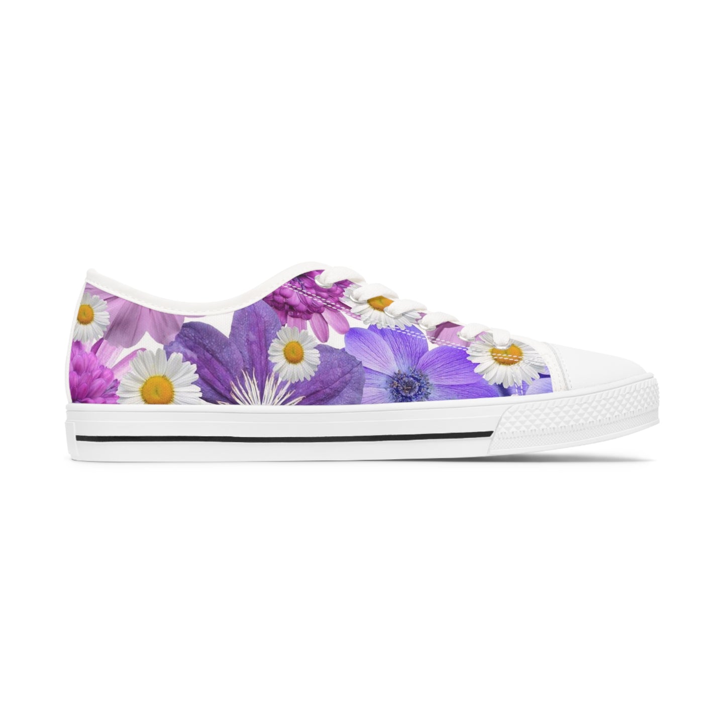 Fleurs violettes - Baskets basses pour femme Inovax