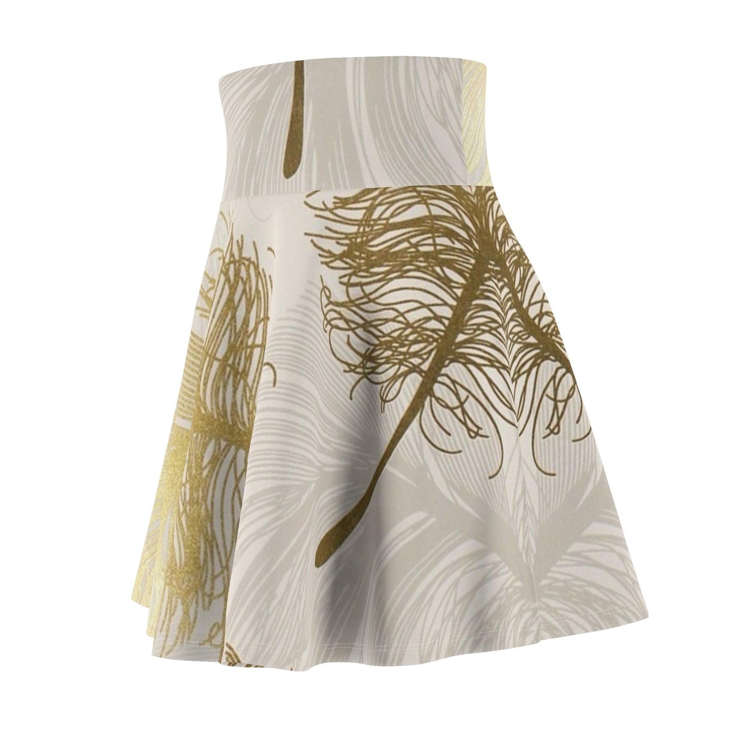 Golden Feathers - Inovax Woman's Skater Skirt