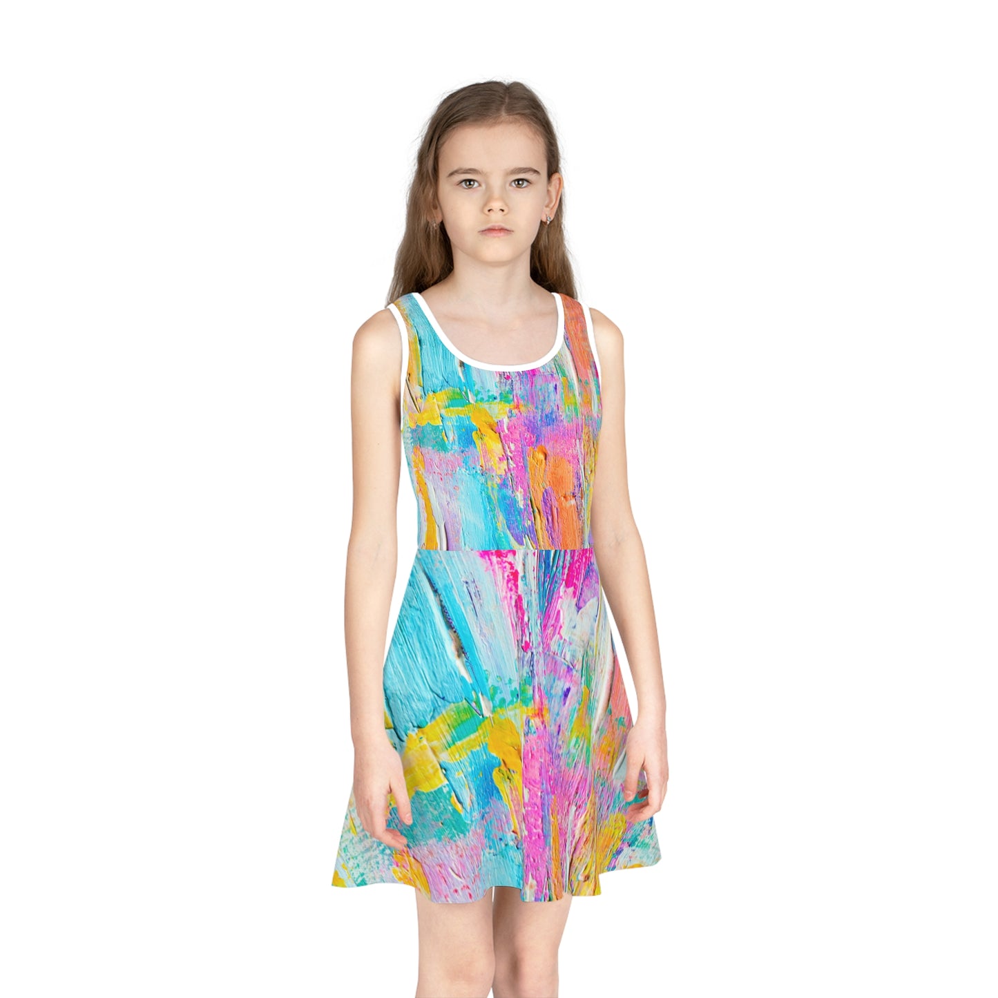 Colores Pastel - Vestido de verano sin mangas para niña Inovax