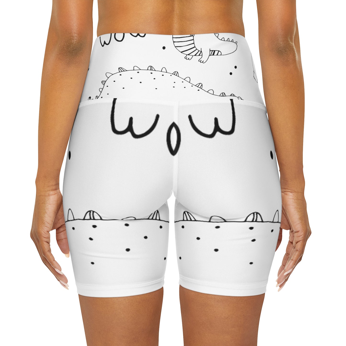 Doodle Dinosours - Leggings de yoga de cintura alta Inovax