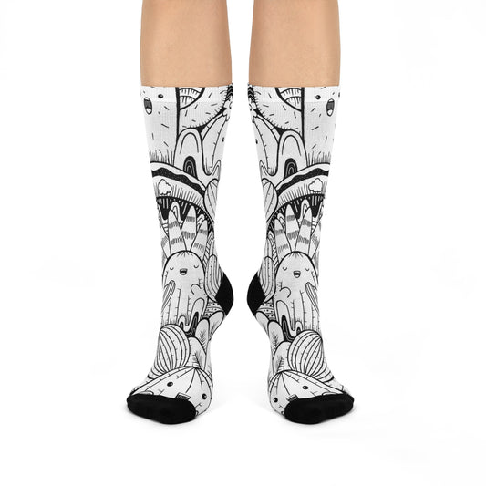 Doodle Cactus - Inovax Cushioned Crew Socks