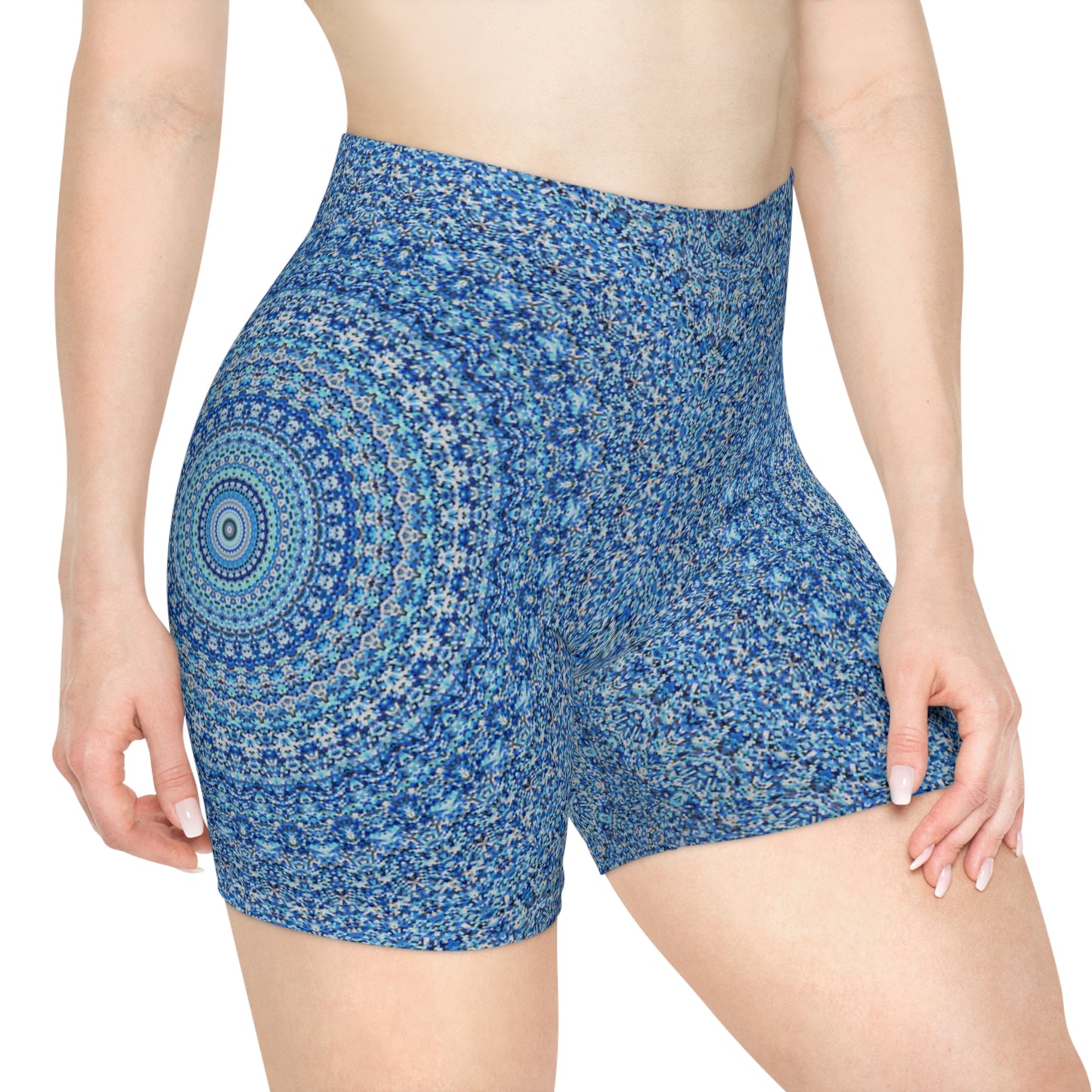 Mandala bleu - Short motard Inovax pour femme