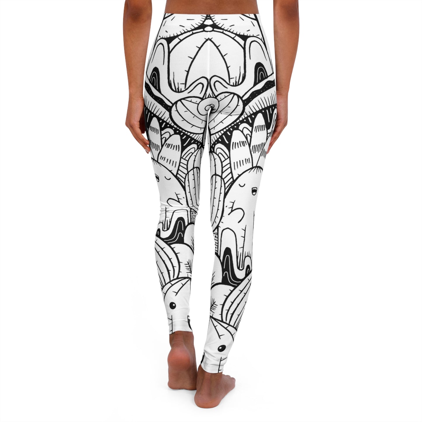 Doodle Cactus - Leggings de spandex para mujer Inovax