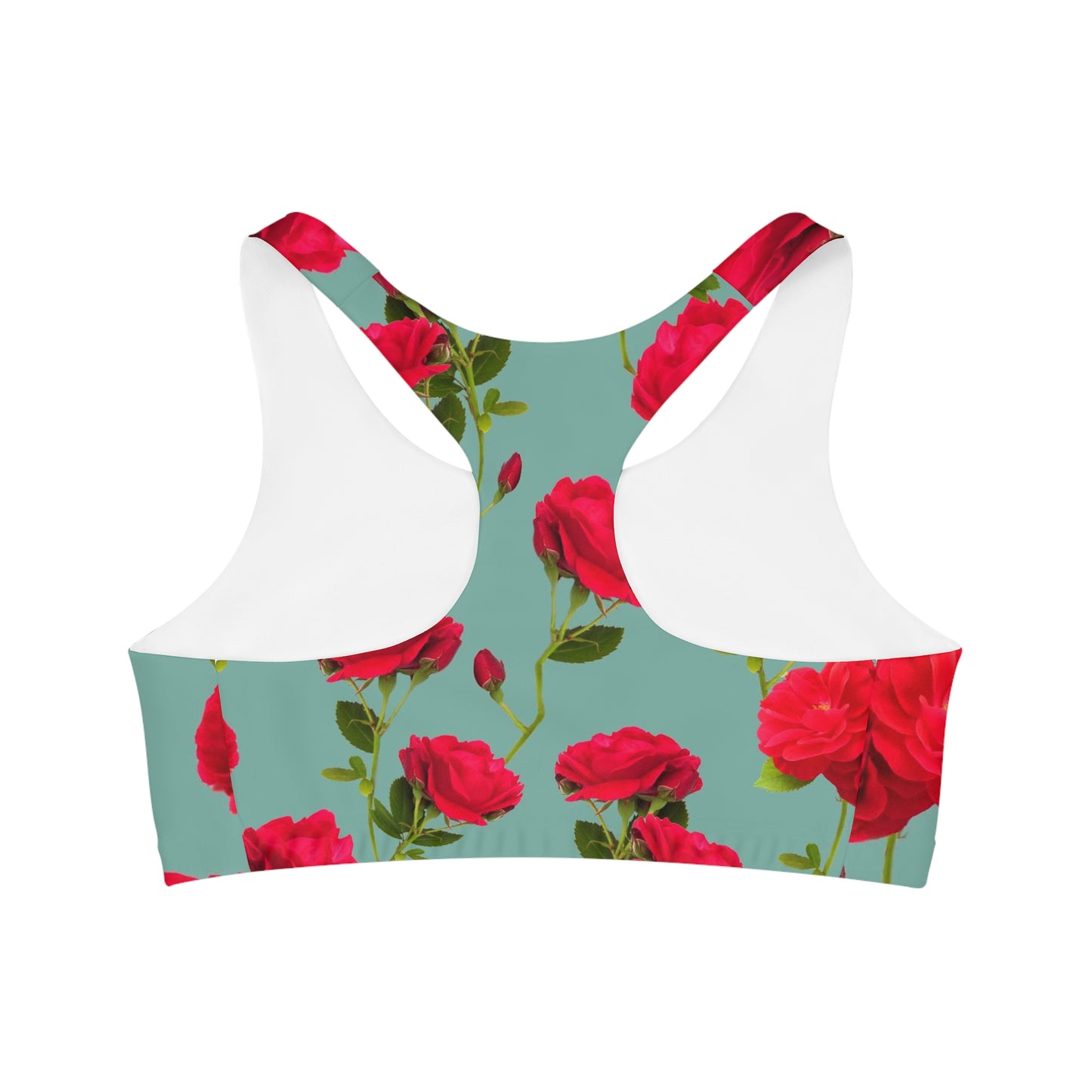 Fleurs rouges et bleus - Soutien-gorge de sport sans couture Inovax